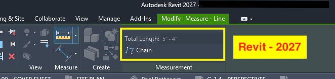 Revit 2027: Total Length Value in Measure Tool Cannot Be Selected or Copied