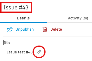 Unable to change the Issue ID number in Autodesk Forma