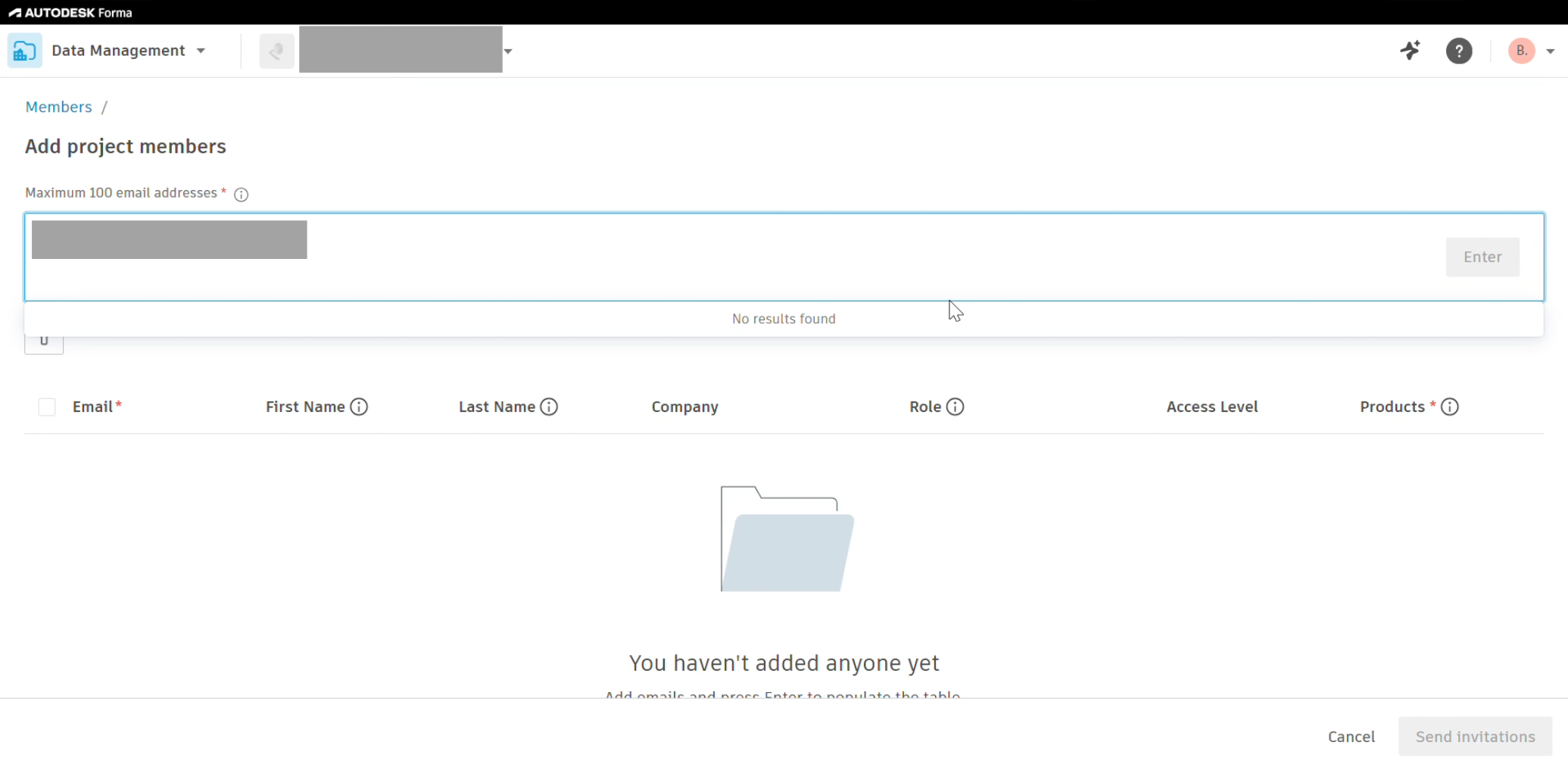 Unable to add new members and the Select area is greyed out in a BIM ...
