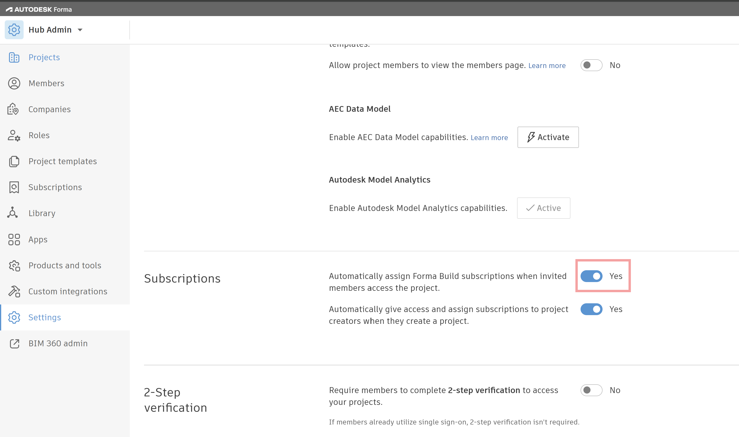 Autodesk Forma Build 라이선스를 자동으로 할당하는 방법