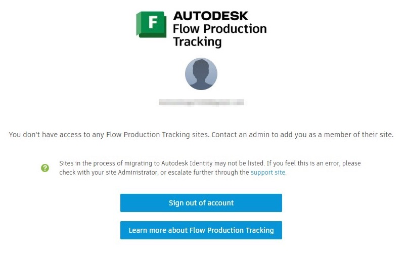 “您无权访问任何 Flow Production Tracking 站点...”登录 Flow Production Tracking 时
