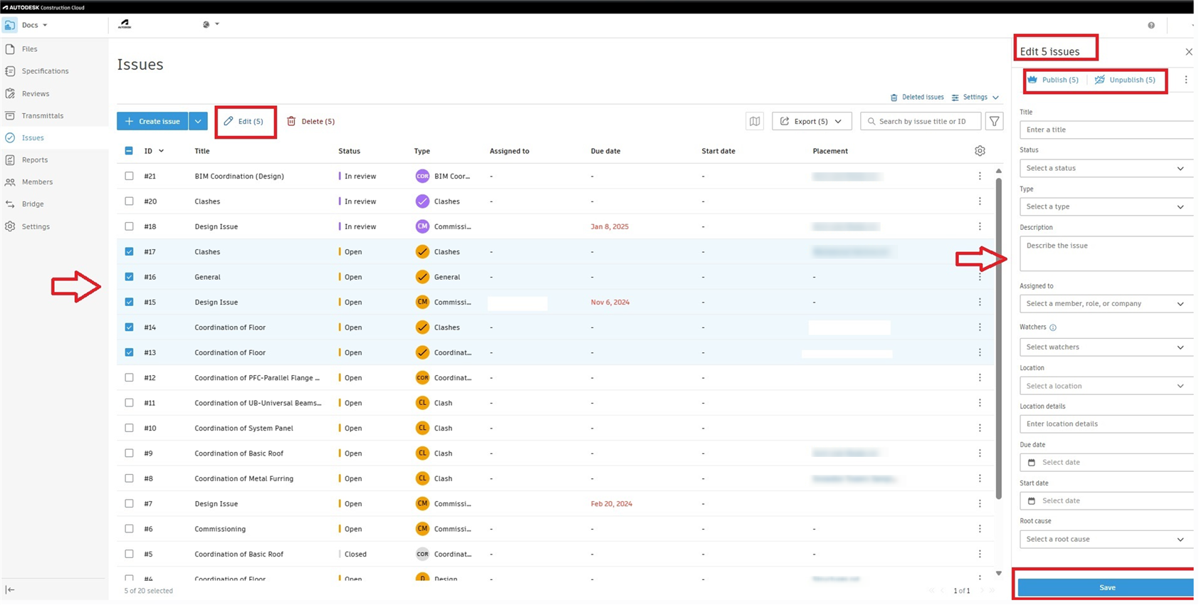 How to Bulk edit multiple issues simultaneously in BIM 360 and Autodesk ...