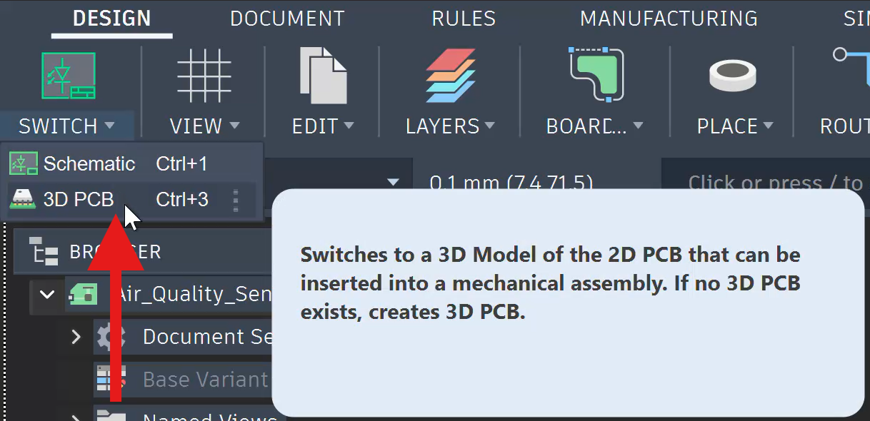 Autodesk Fusion Electronics で 2D PCB から 3D PCB を作成する方法