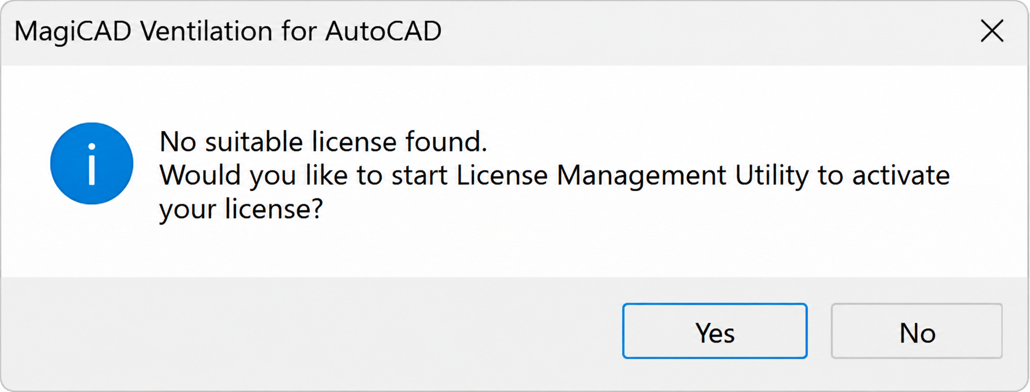 Revit および AutoCAD で MagiCAD ツールを使用すると、「適切な