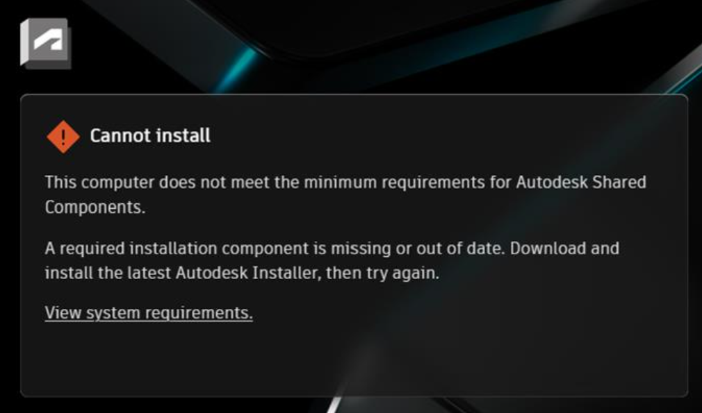 インストールできません。このコンピュータはオペレーティング
