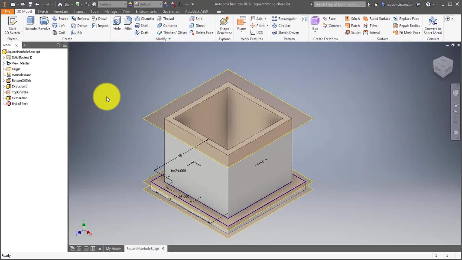 Autodesk Civil 3D Help | Video: Square Manhole - Walls | Autodesk