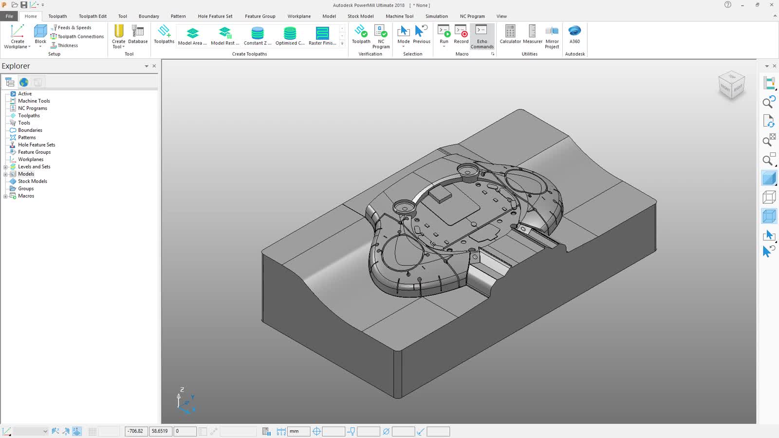 PowerMill Справка | User interface and part setup | Autodesk