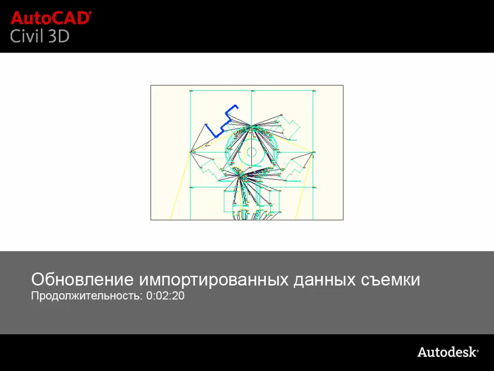 Autodesk Civil 3D Справка | Видео: Обновление импортированных данных съемки  | Autodesk