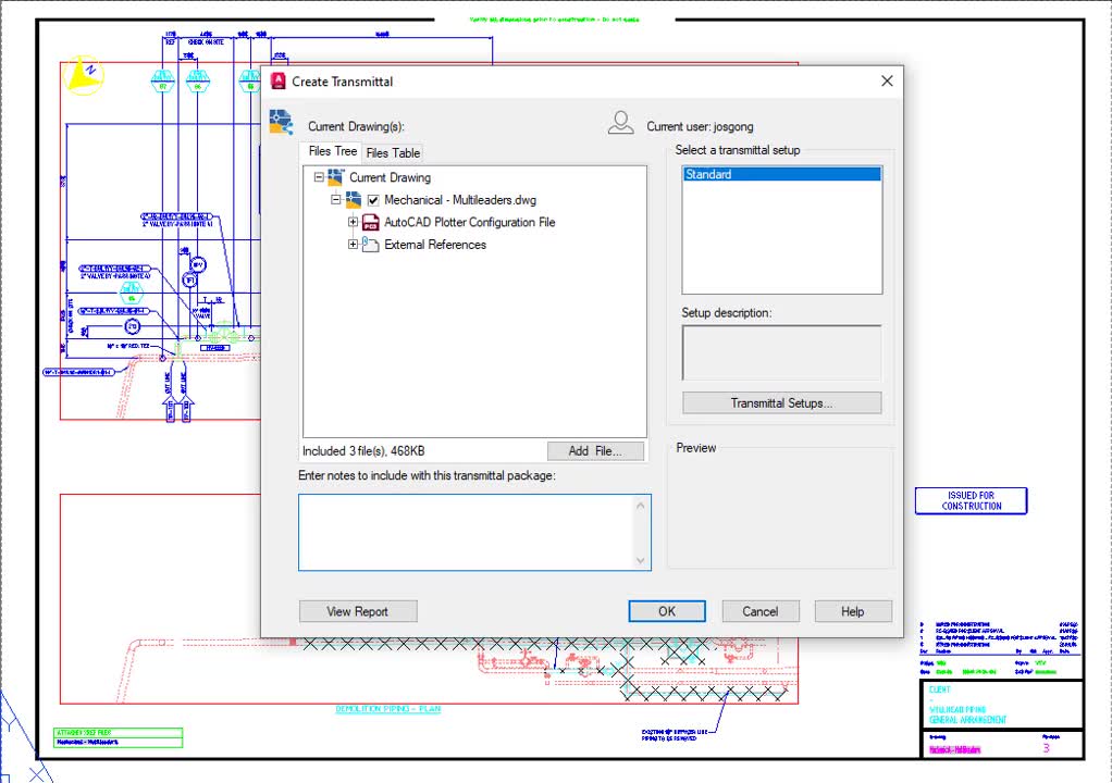AutoCAD 2024 Help, Import Transmittal Setups Dialog Box