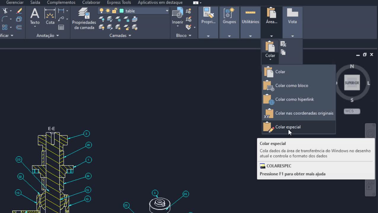 AutoCAD LT 2024 Ajuda | Acessar dados da área de transferência