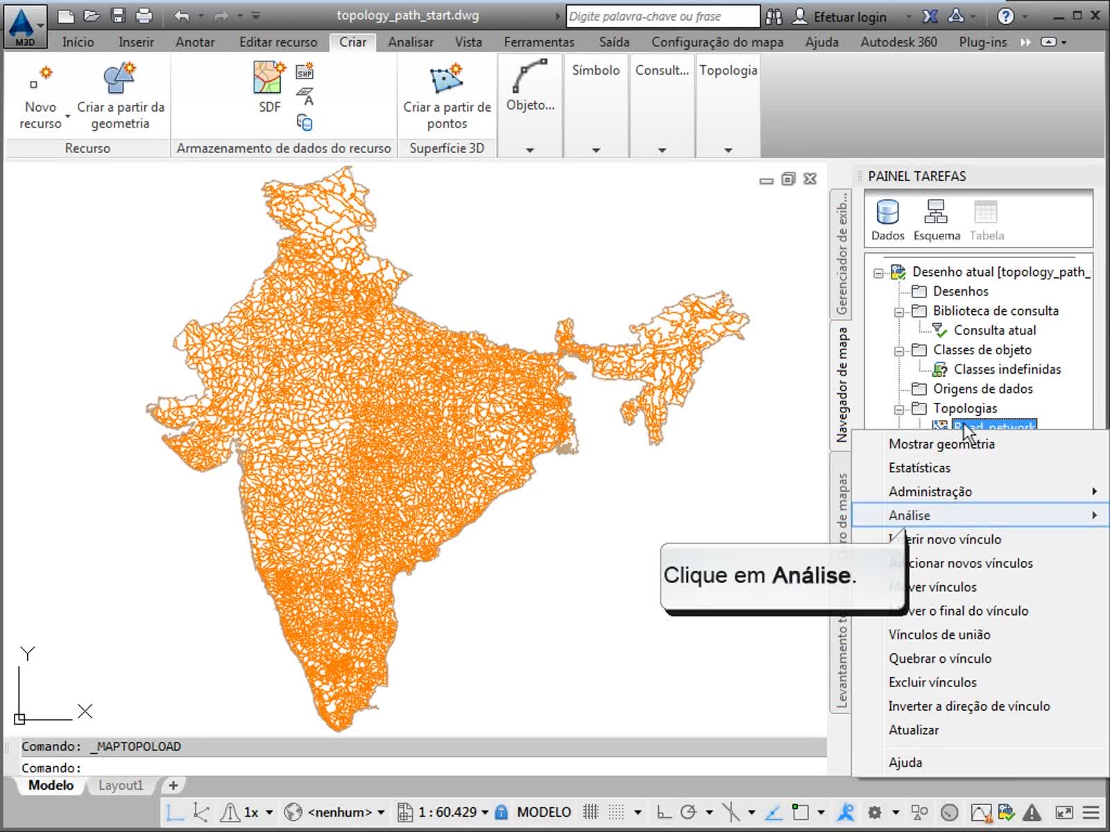 AutoCAD Map 3D 2024 Ajuda | Vídeo: Localizar o caminho mais curto entre  dois pontos | Autodesk